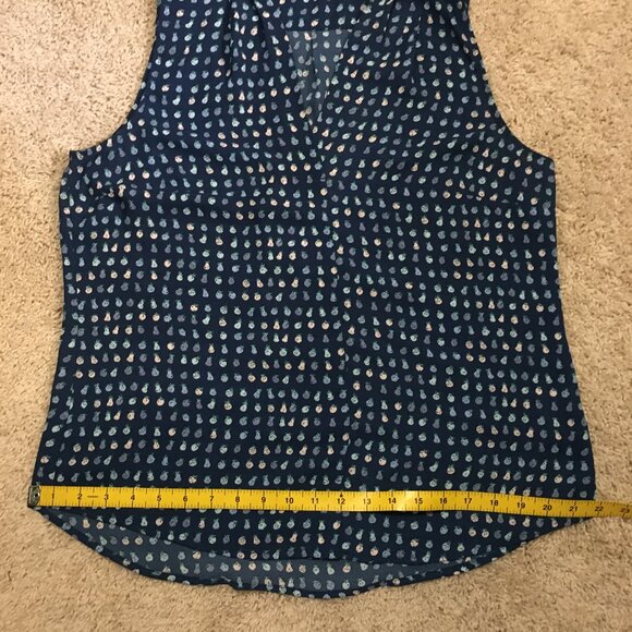 Tiny Blue Fruit Sleeveless Blouse - Picture 10 of 12
